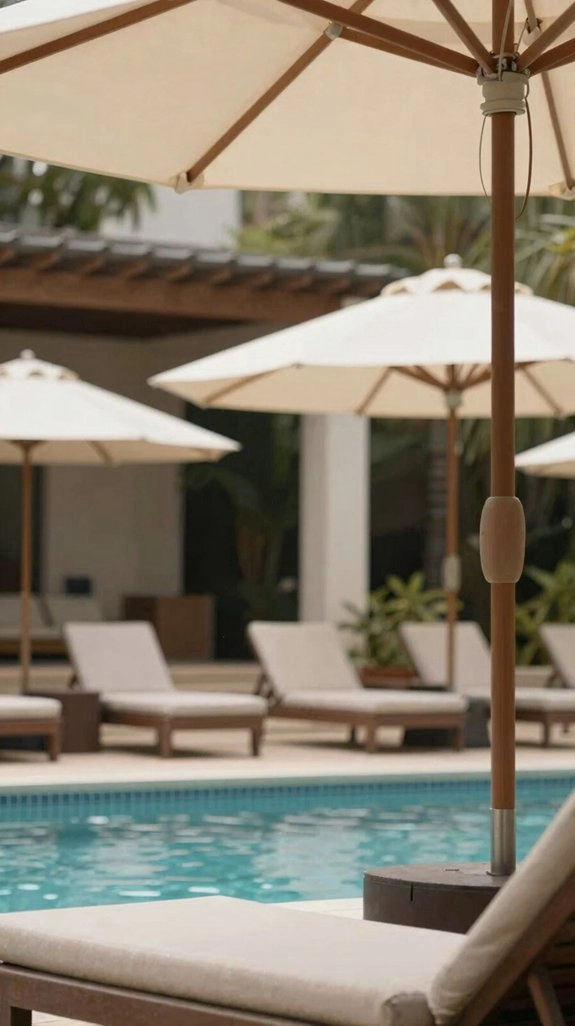 retractable pergola shade loungers