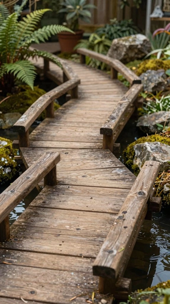 rustic cedar walkway bridge