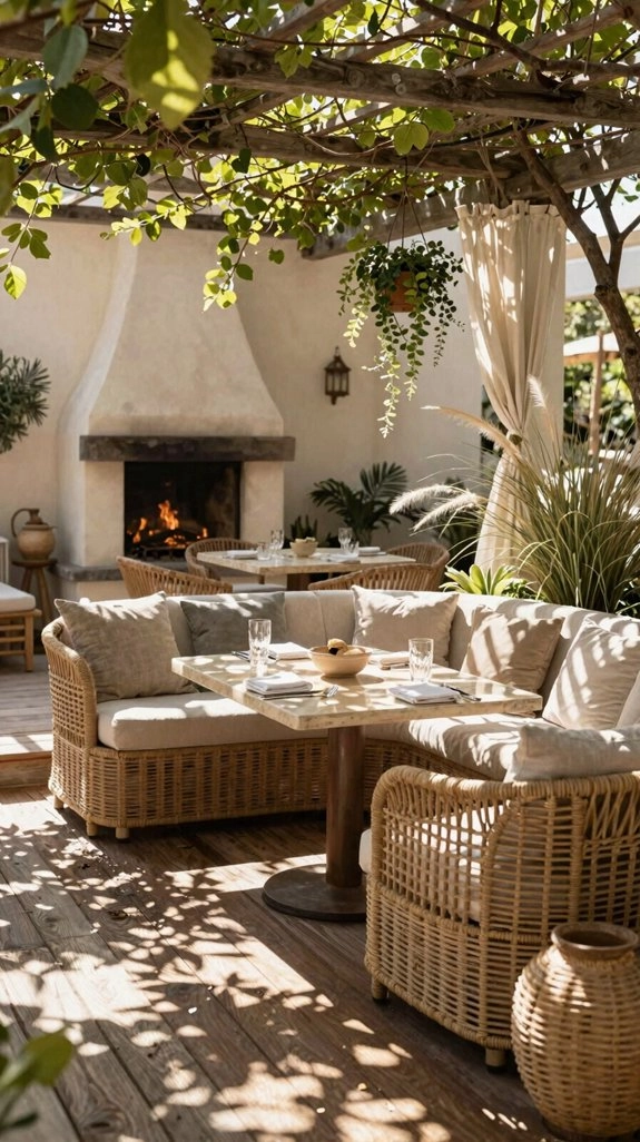 shade adjusted outdoor dining comfort