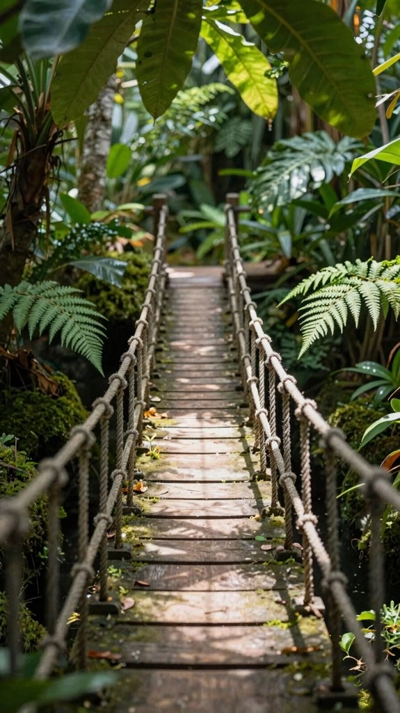 small tropical rope bridge magic