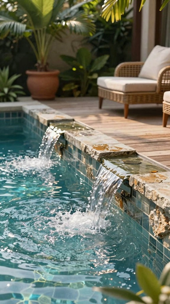 smooth stone waterfall cascade