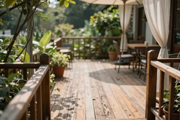 spacious yet private deck