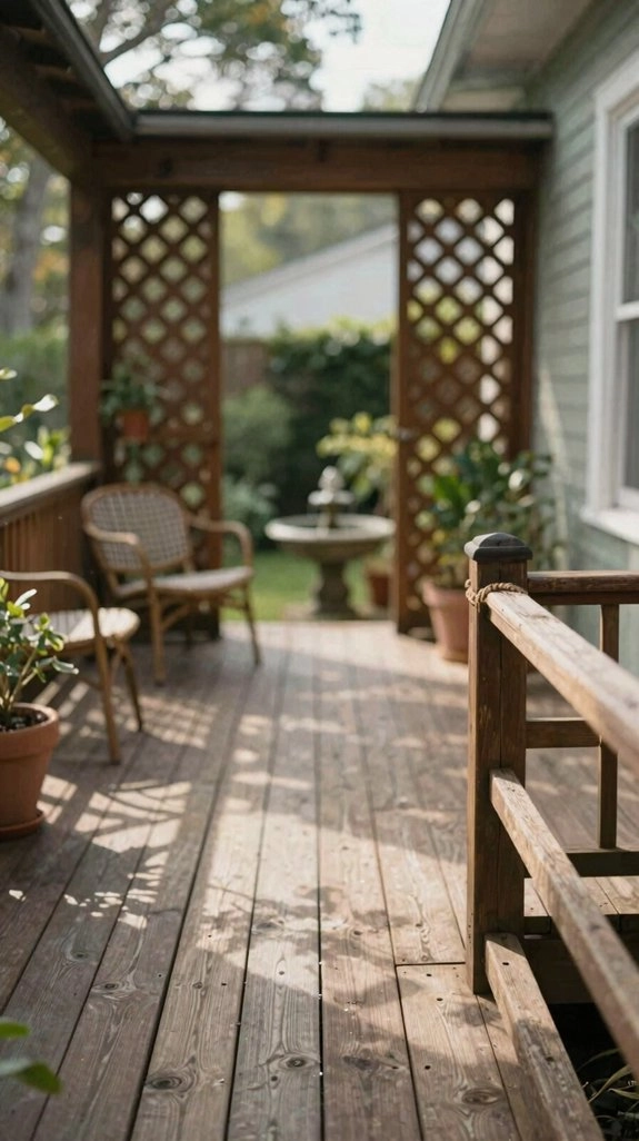 trellised breezy second story deck