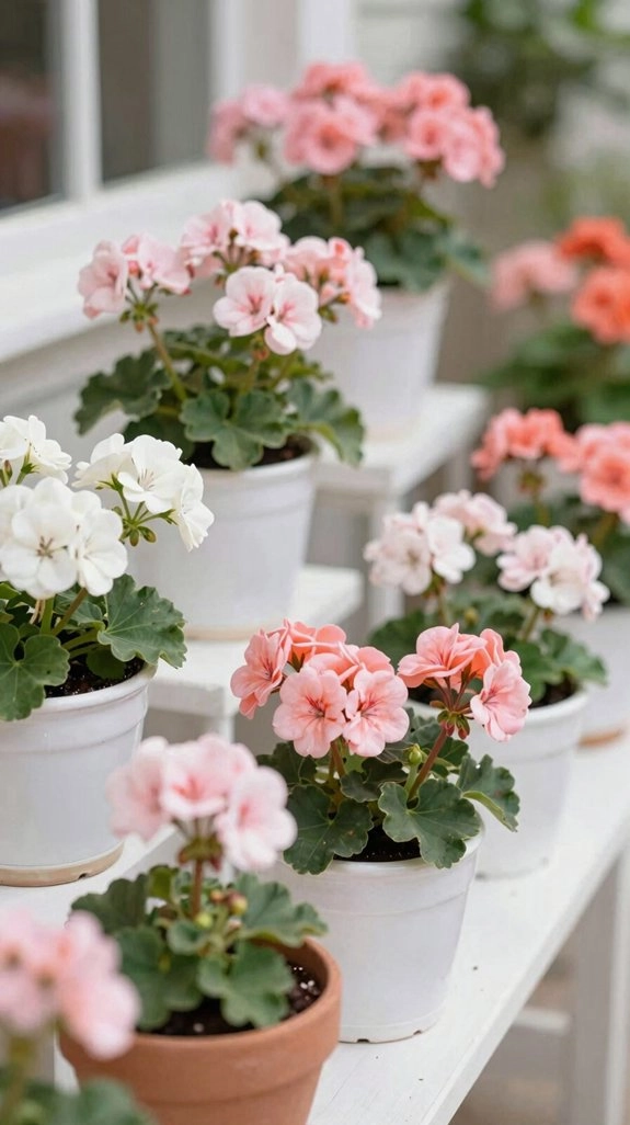 white geranium airy summer planters