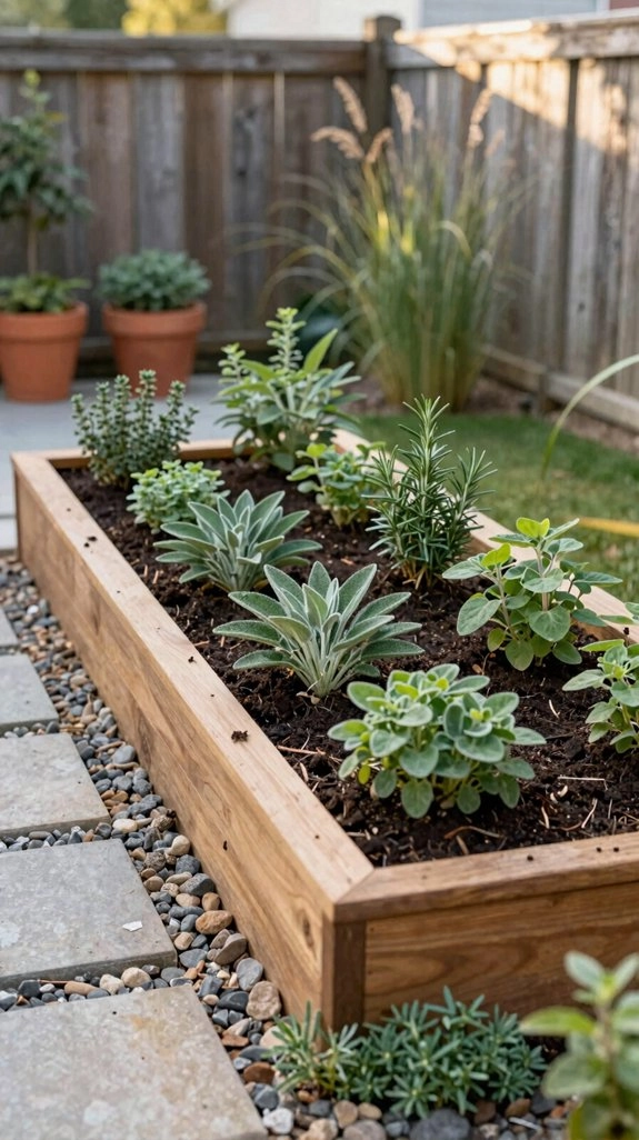 8 inches sunny herb beds