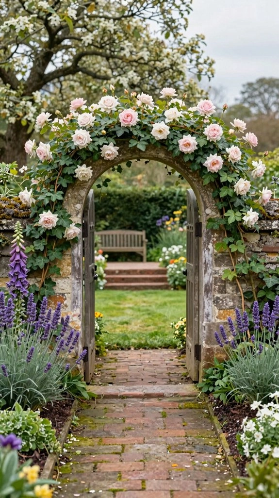 arched entrance with climbing vines