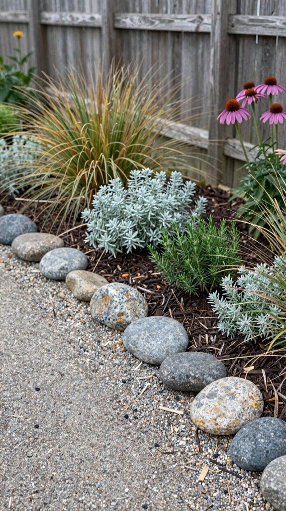 beginner friendly river rock border