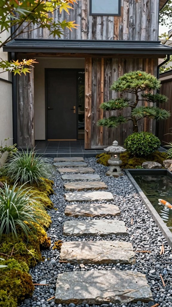 calm granite genkan lantern