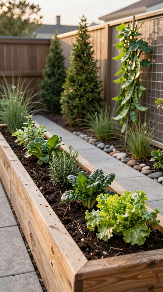 cedar bed with walkway