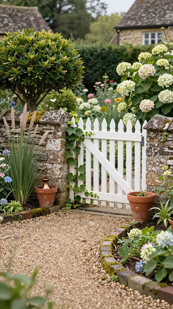 classic decorative white picket fence