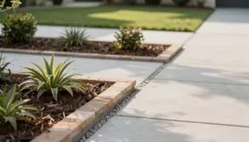 clean modern front yard