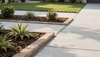 clean modern front yard