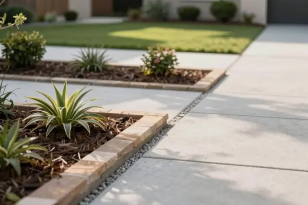clean modern front yard