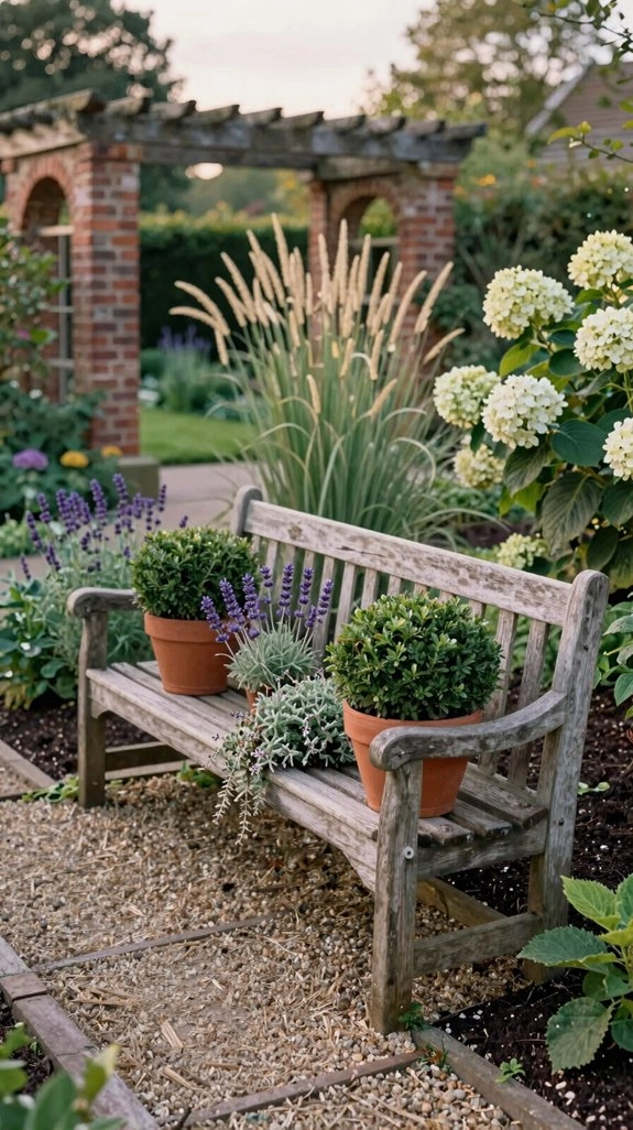 cozy bench privacy planters