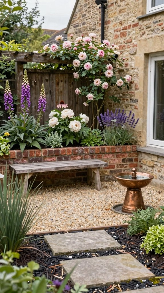 cozy garden rooms with paths
