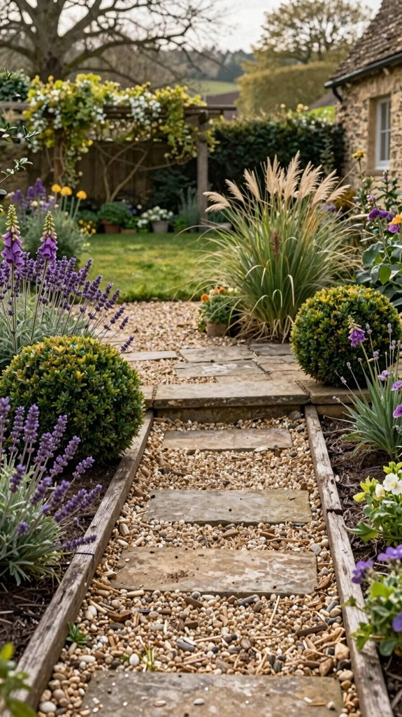 cozy pea gravel fire pit