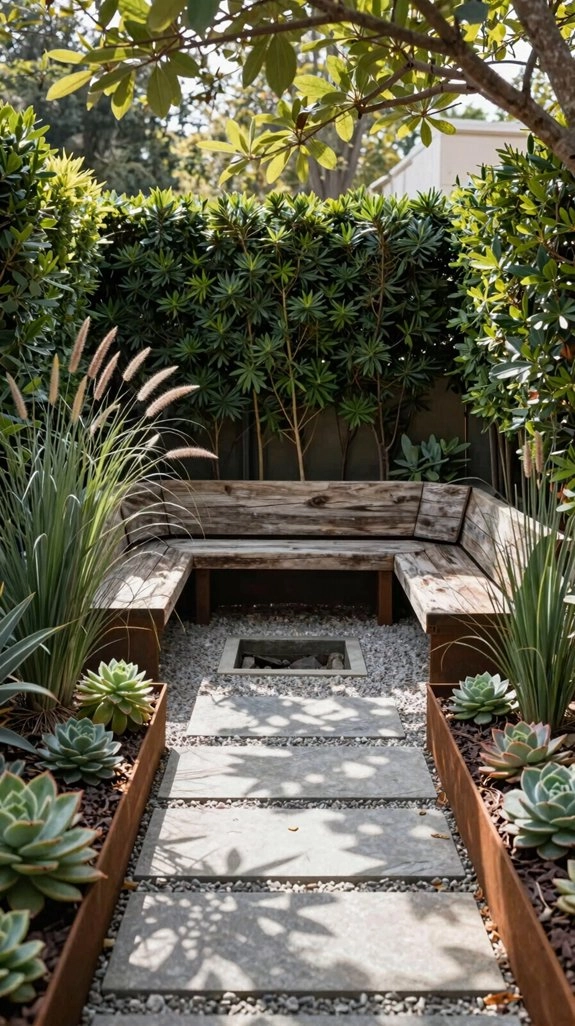 cozy private backyard reading nook