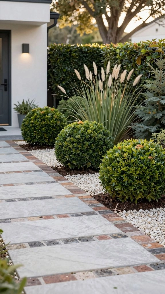 crisp green entry hedges