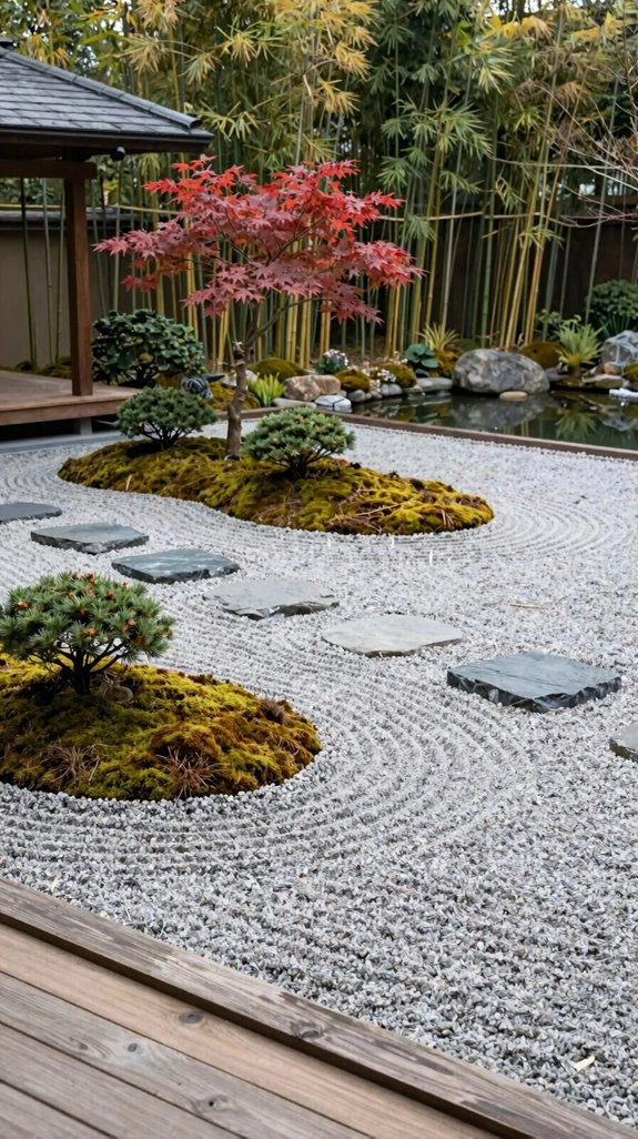 dry river gravel raking path