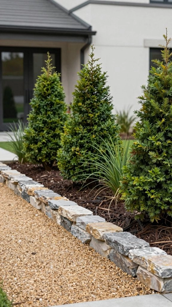 evergreen foundation shrub clusters