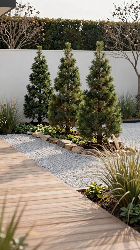 evergreen year round front yard color
