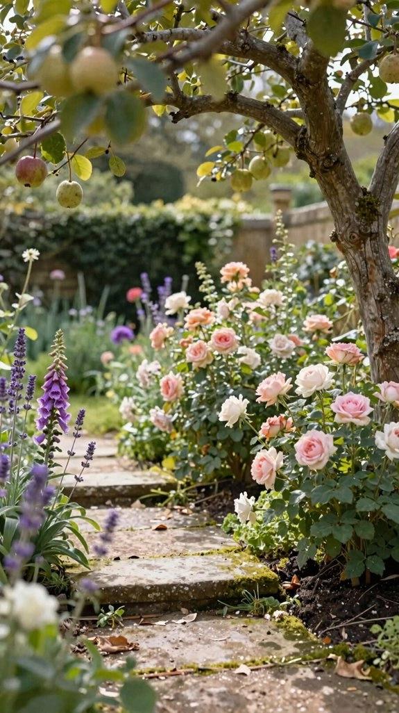 fruit trees as garden dividers