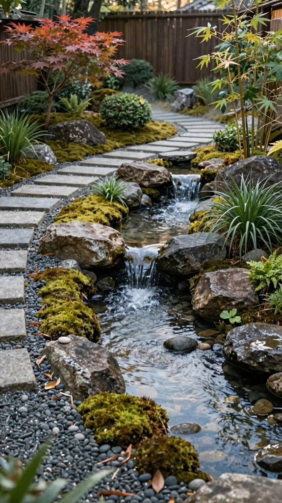 gentle winding garden stream