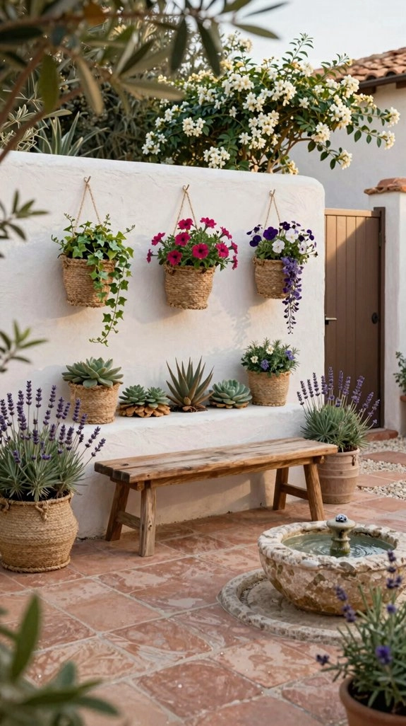 hanging baskets for patio height