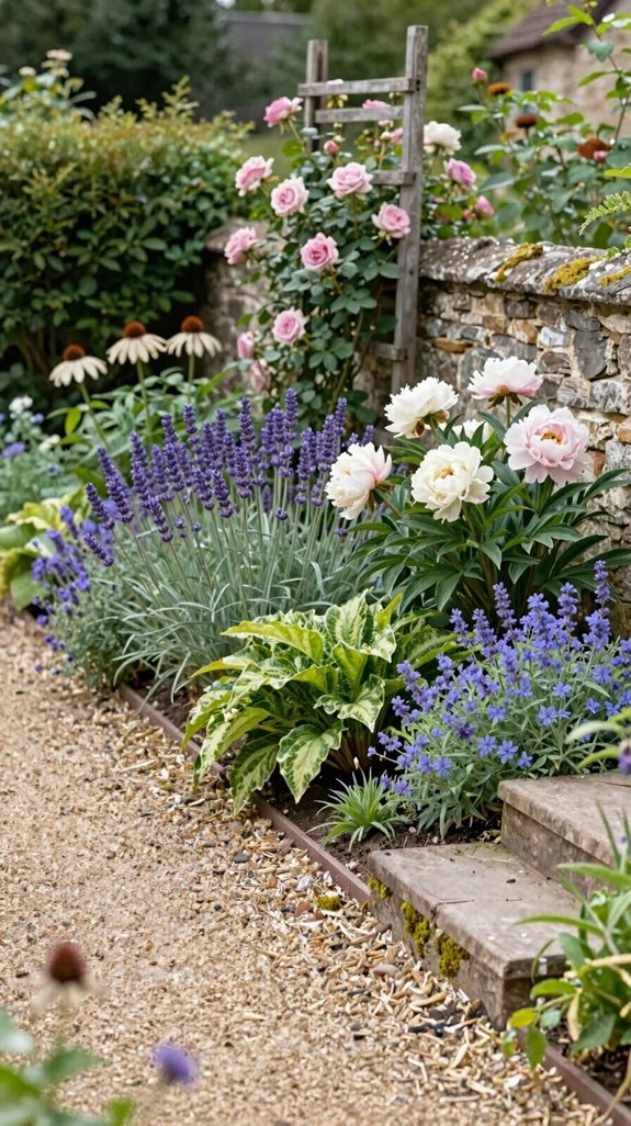 height layered seasonal perennial border