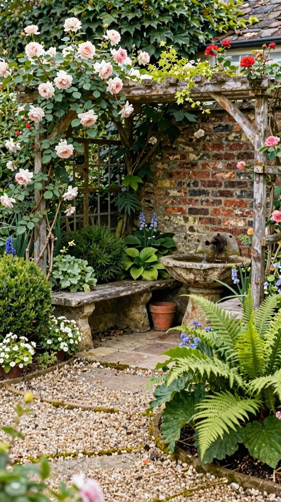 hidden side yard seating nook