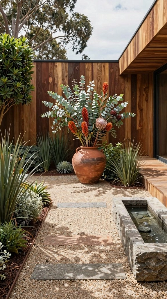 indoor outdoor courtyard focal pool