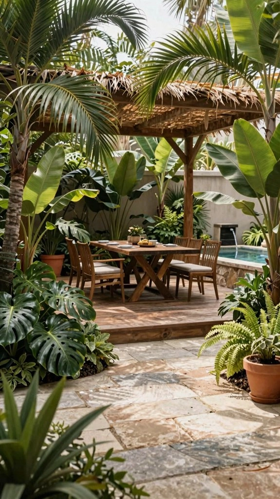 island style tropical outdoor dining