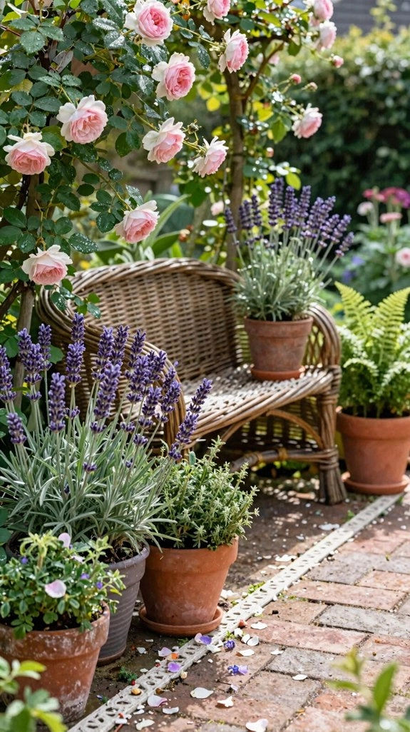 lavender with bee friendly flowers