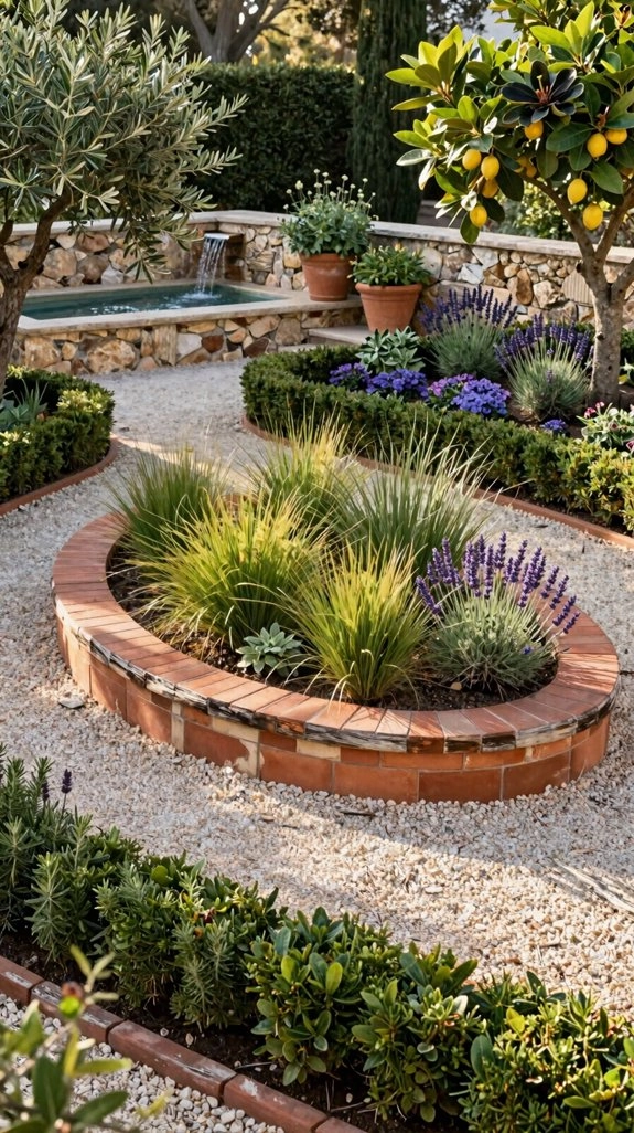 layered island garden paths