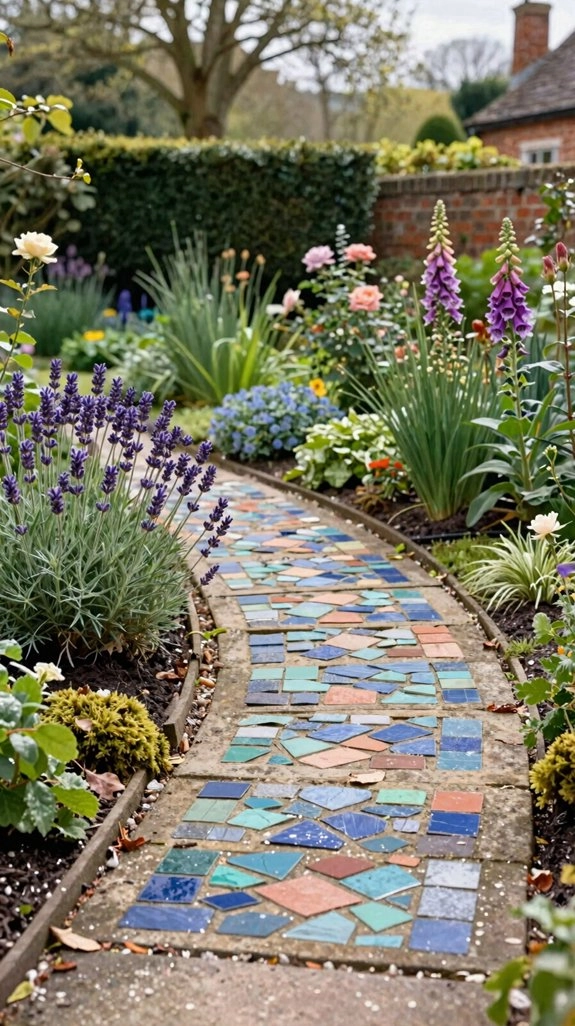 leafy mosaic garden stepping