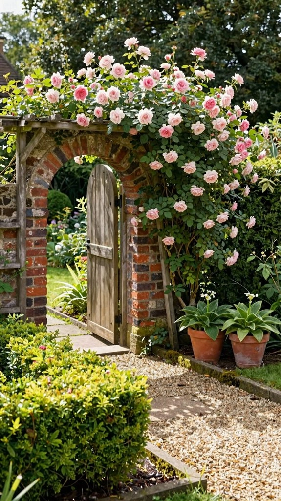 living curtain rose trellis
