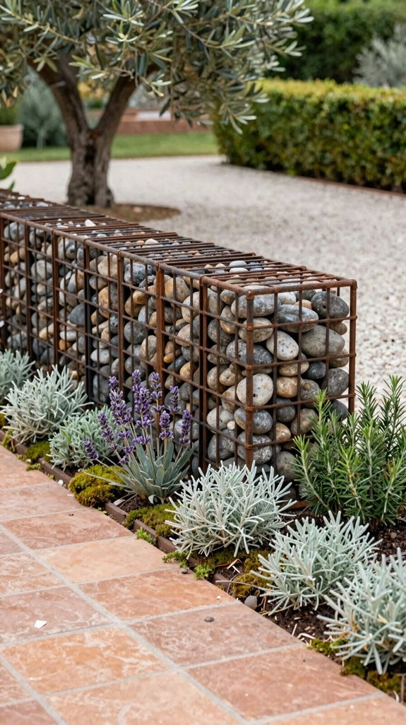 low impact modern gabion retaining