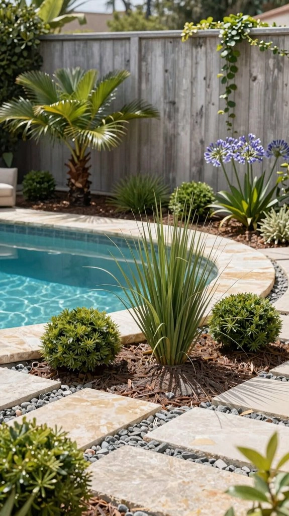 low maintenance poolside plants