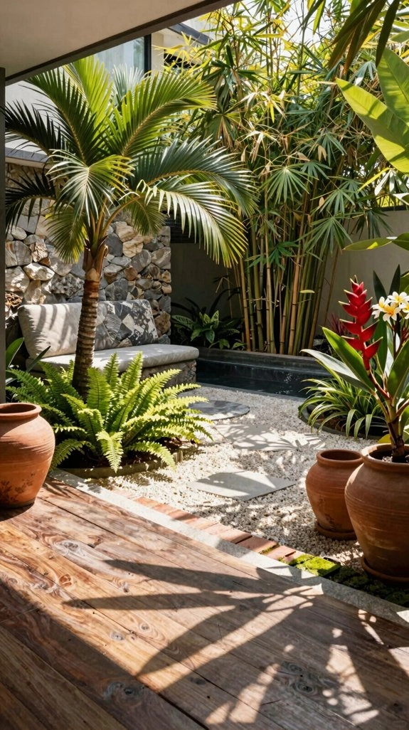 lush tropical patio escape
