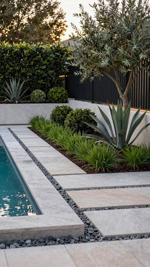 minimal straight pool edging