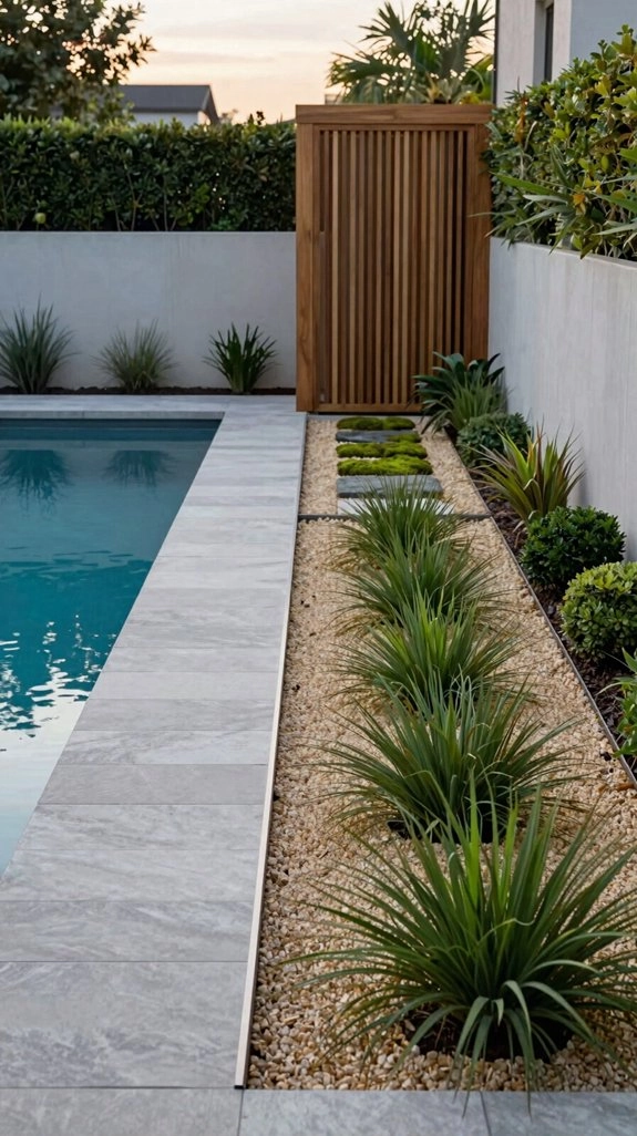 minimalist spa like pool deck