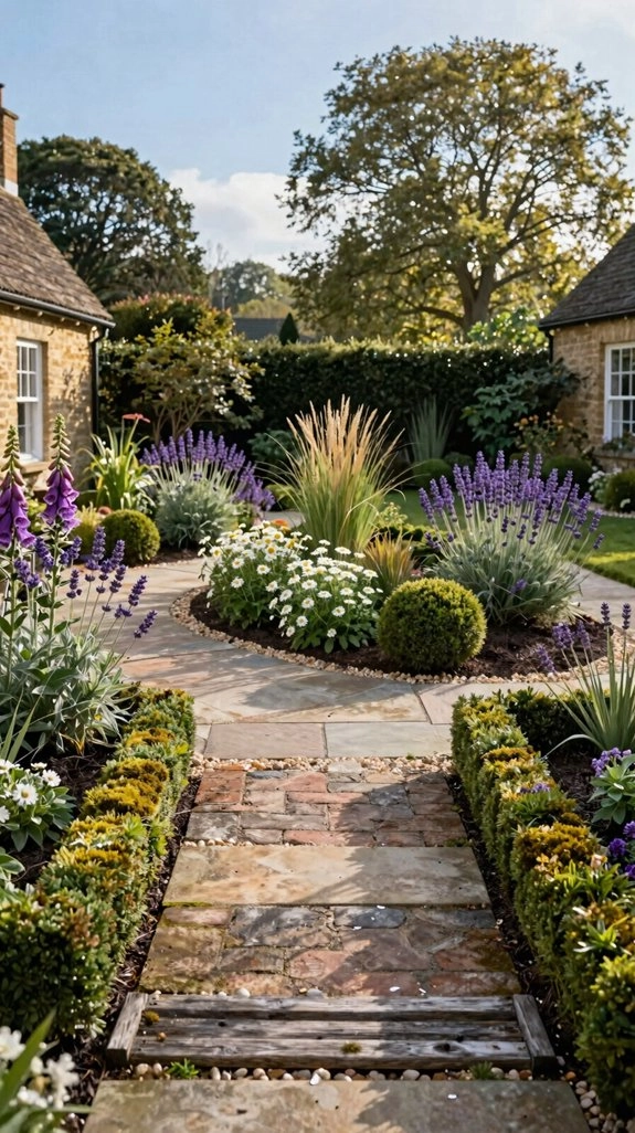 mirror image raised bed paths