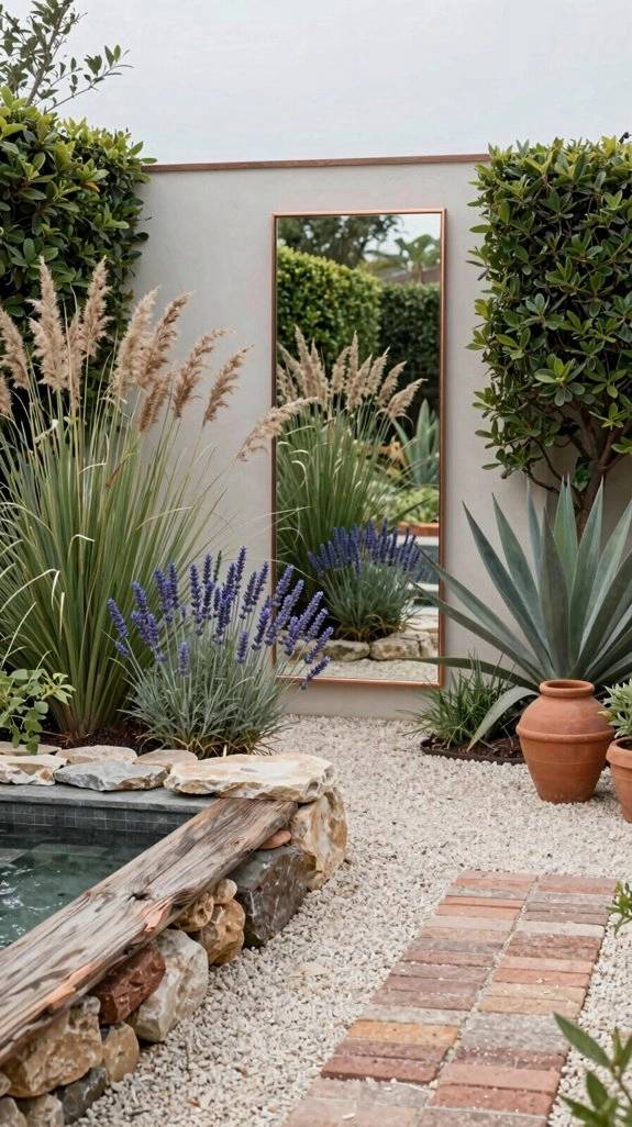 mirrors brighten tiny gardens