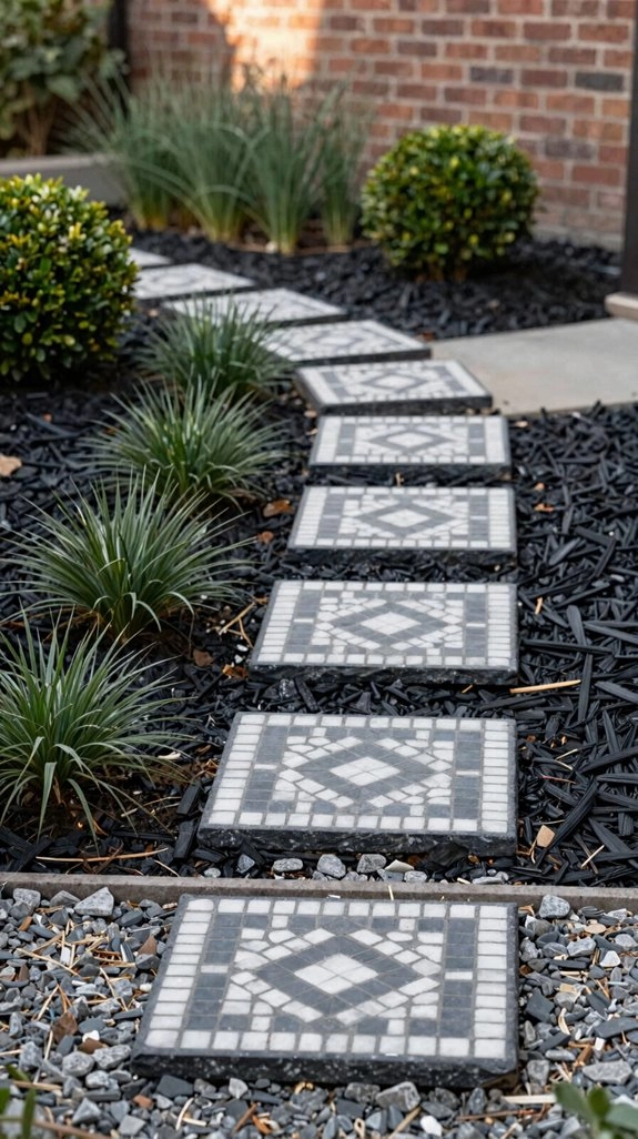 modern black and white stepping