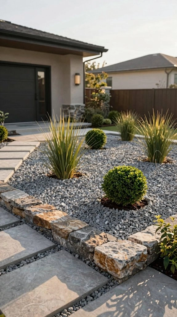 monochrome gravel with edging