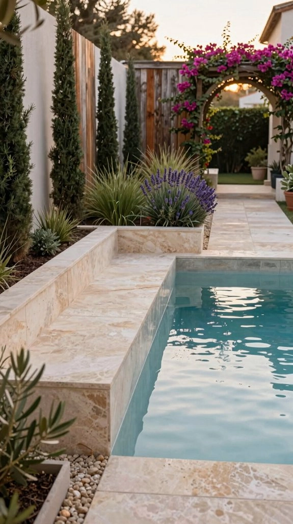 narrow pool lounge feature