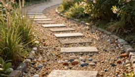 natural inviting gravel walkways