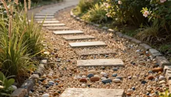 natural inviting gravel walkways