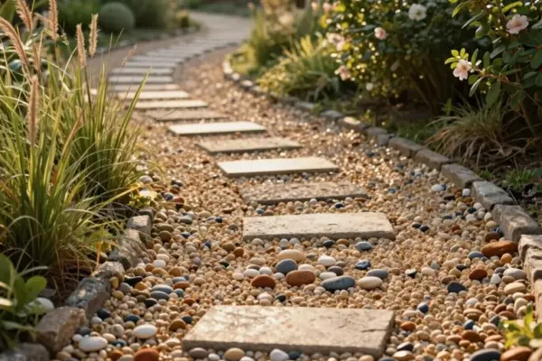natural inviting gravel walkways