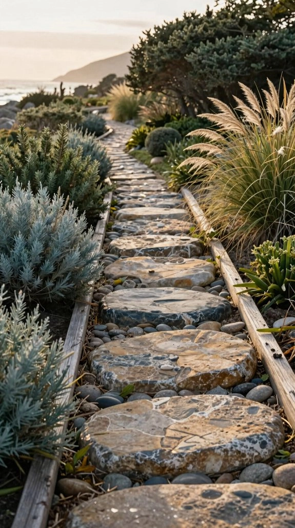 natural river rock garden path